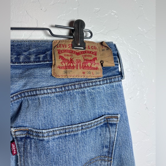 Vintage Levi’s 501 WPL 423 Button Fly Blue Light Wash Jeans Men Women Sz W30 L30 - Picture 6 of 13
